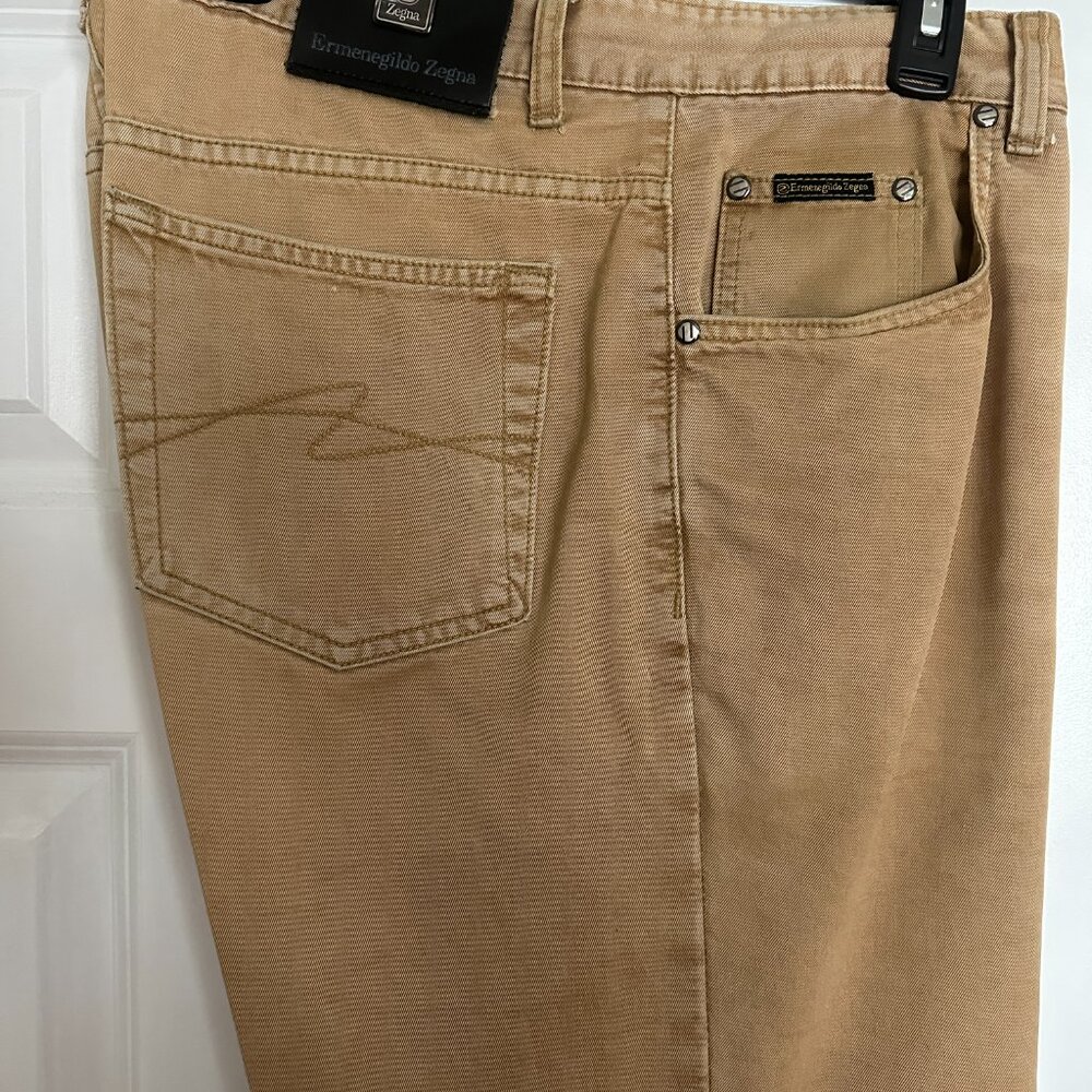 Ermenegildo Zegna Brown /Tan Jeans Made In Italy 100% Cotton 38X34